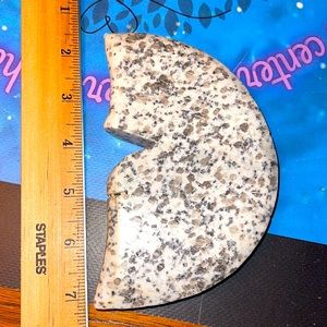 Kiwi 🥝 Jasper crystal 1/2 moon with face